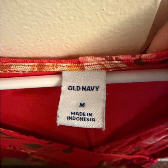 Old Navy Red Floral Wrap Midi Dress - Picture 2 of 2